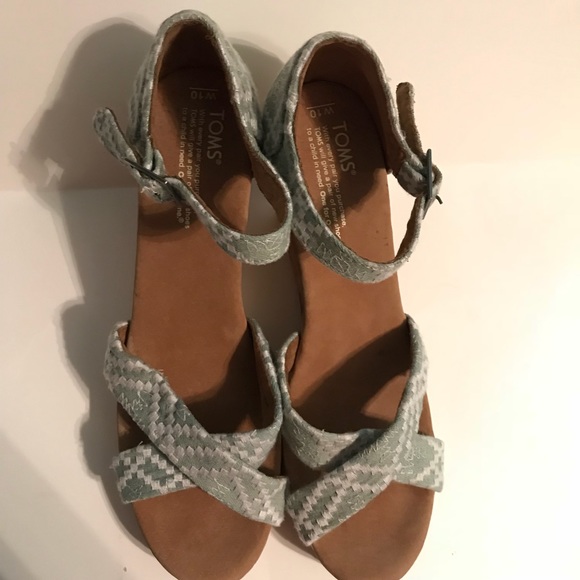 toms | green white tribal pattern textured heels - Picture 2 of 6